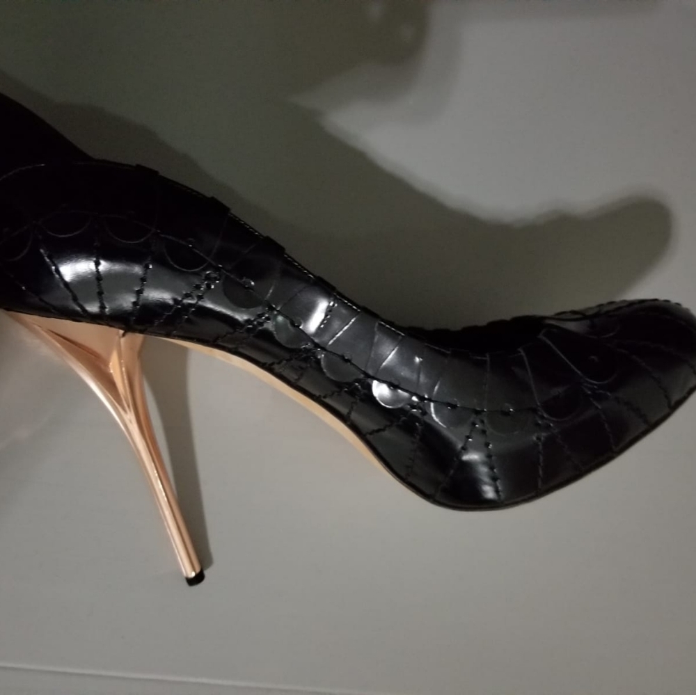 Dior Serpent Picasso Black Leather Hidden Platform Stiletto Heel Pumps size 40. - Picture 8 of 8